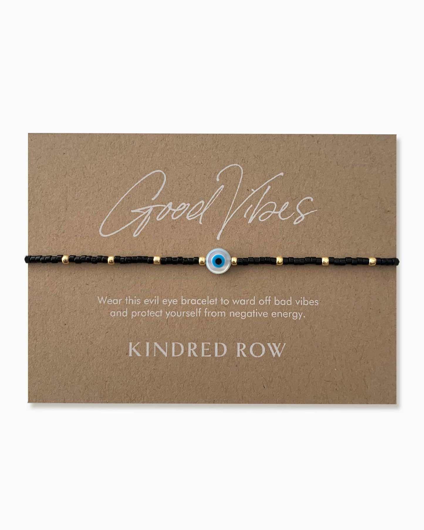 Kindred Row - Evil Eye Beaded Bracelet, Black