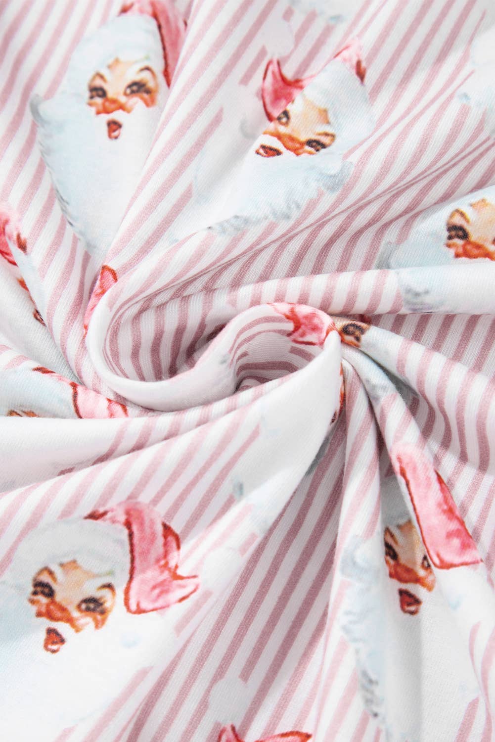 LA Society - Santa Claus Striped Print Loose Fit Two Piece Lounge Set - Pink