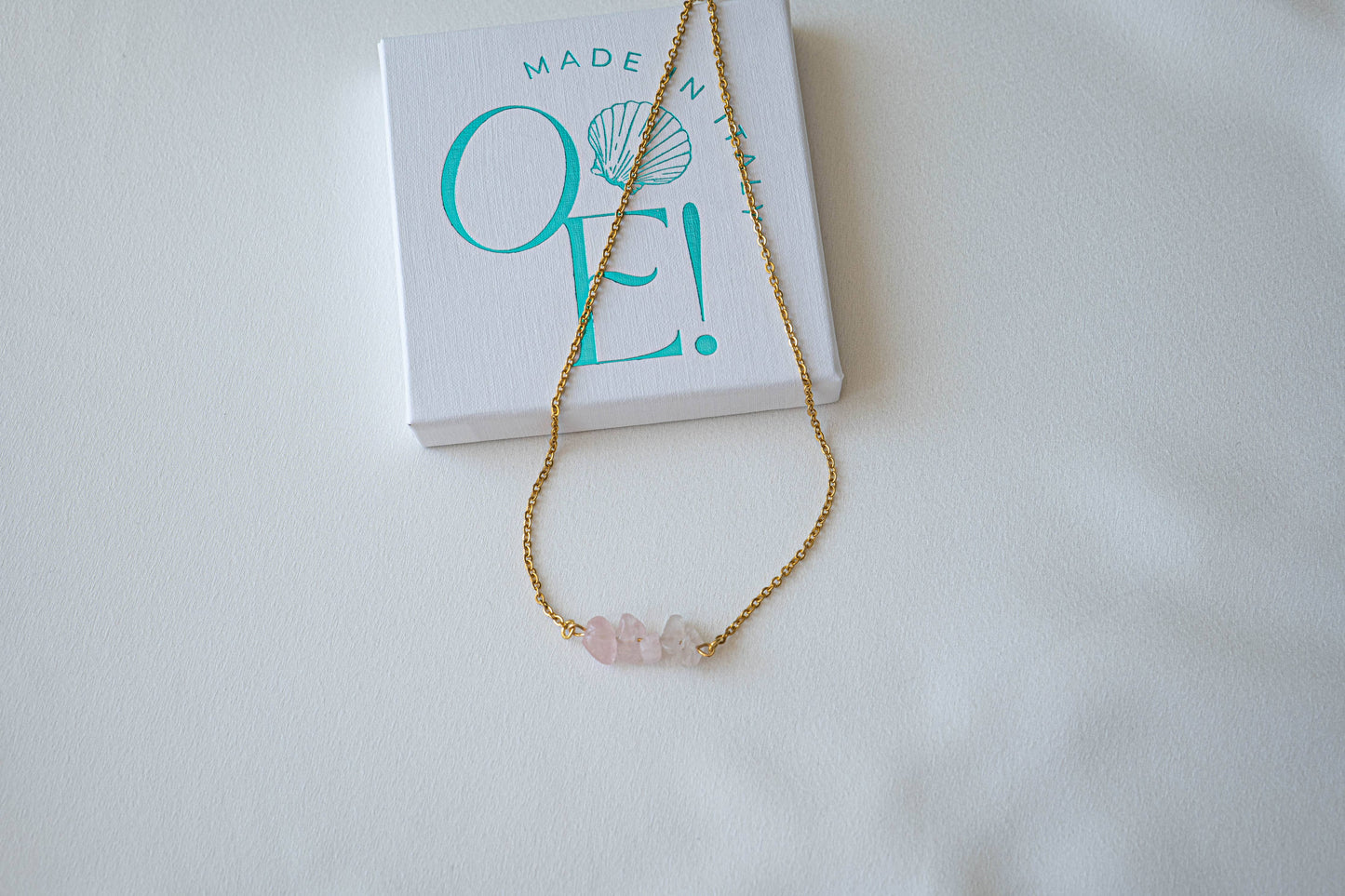 OE! - Frammenti Marini Rosa Necklace - Rose Quartz