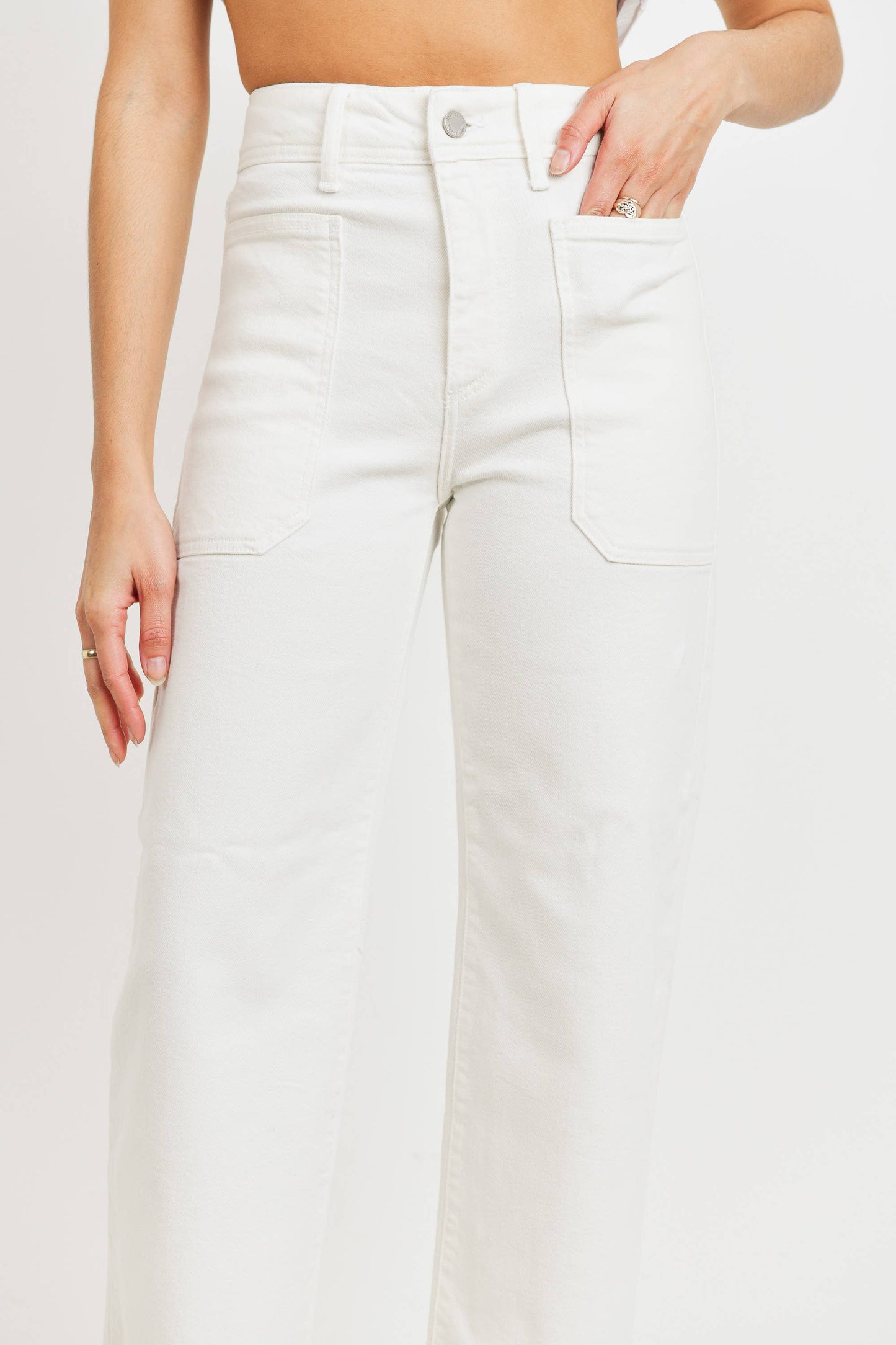 Just Black Denim - High Rise Utility Wide Leg - Off-White