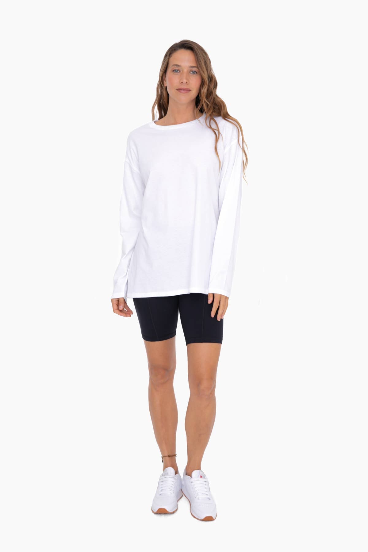 Mono B - Organic Cotton Long Sleeve Boyfriend Tee - White