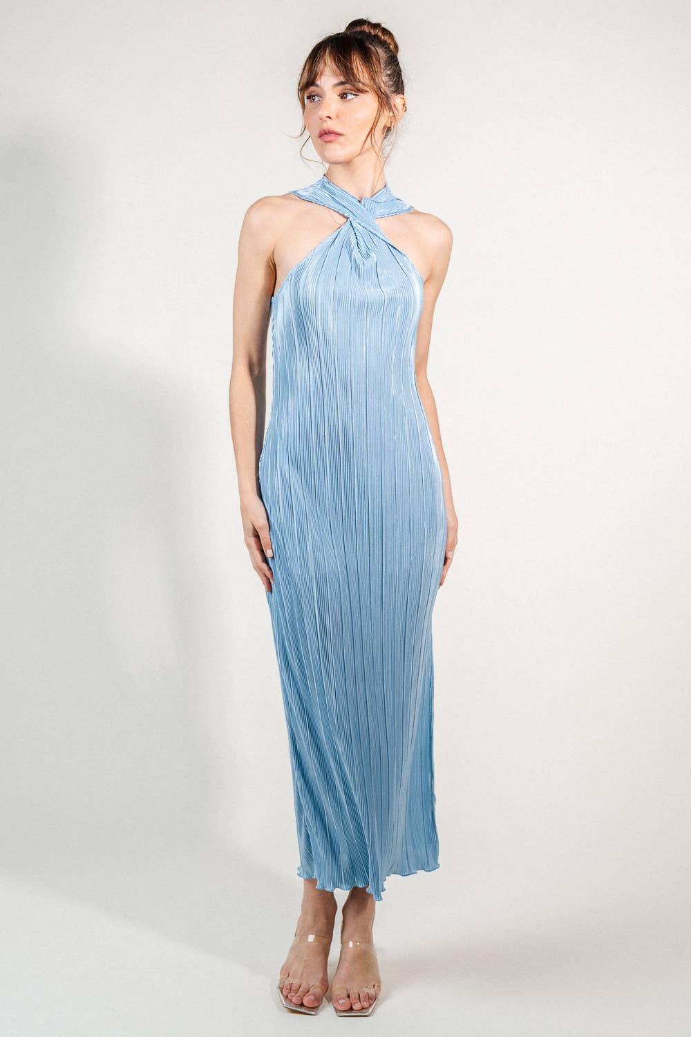 Fore Collection - Crinkle Plisse Front Twist Maxi Dress Fore Collection - Crinkle Plisse Front Twist Maxi Dress