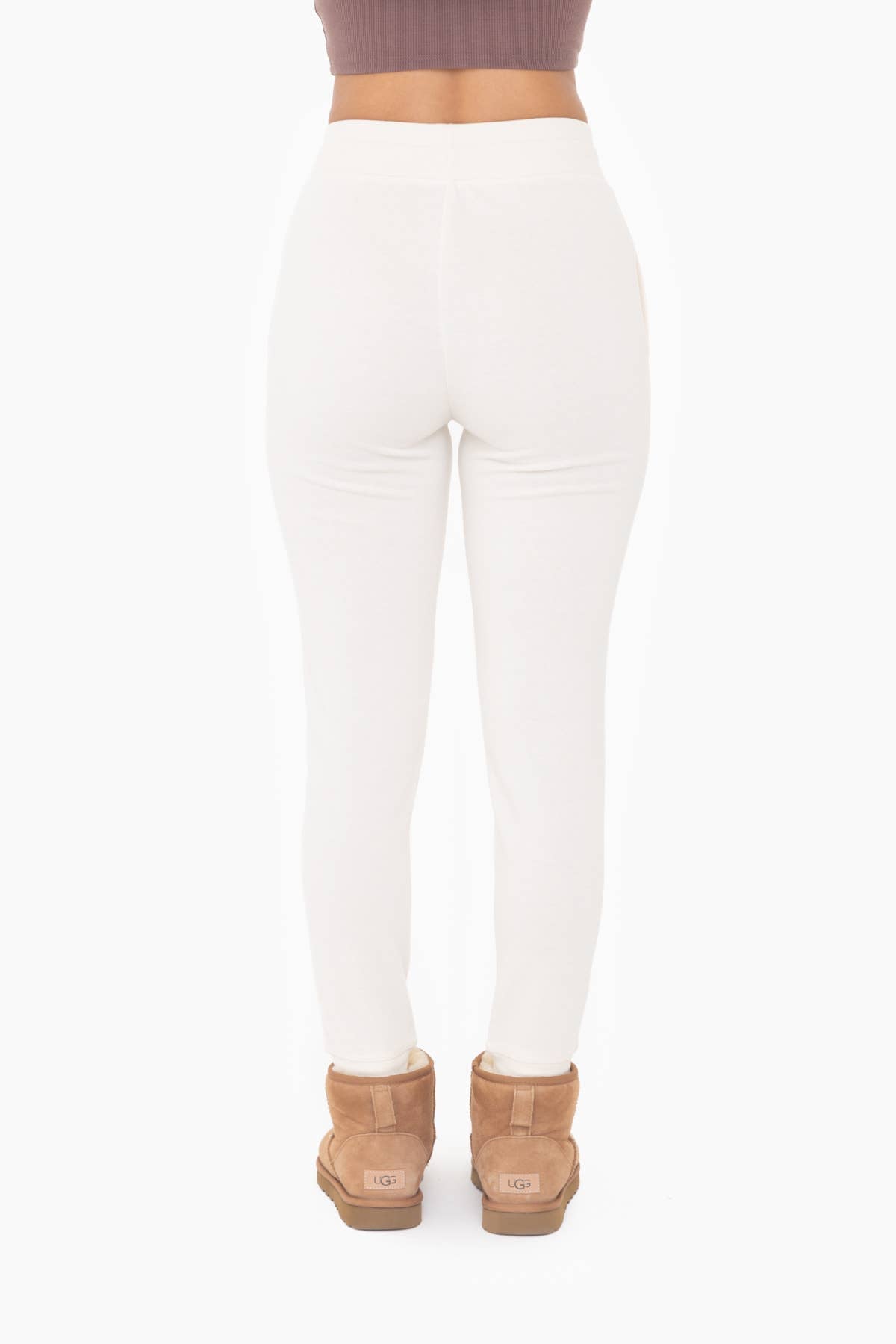 Mono B - French Terry Cuffed Skinny Joggers - Natural