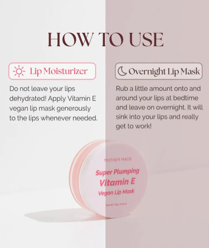 Best Beauty Group - MOTHER MADE Super Plumping Vitamin E Vegan Lip Mask Balm