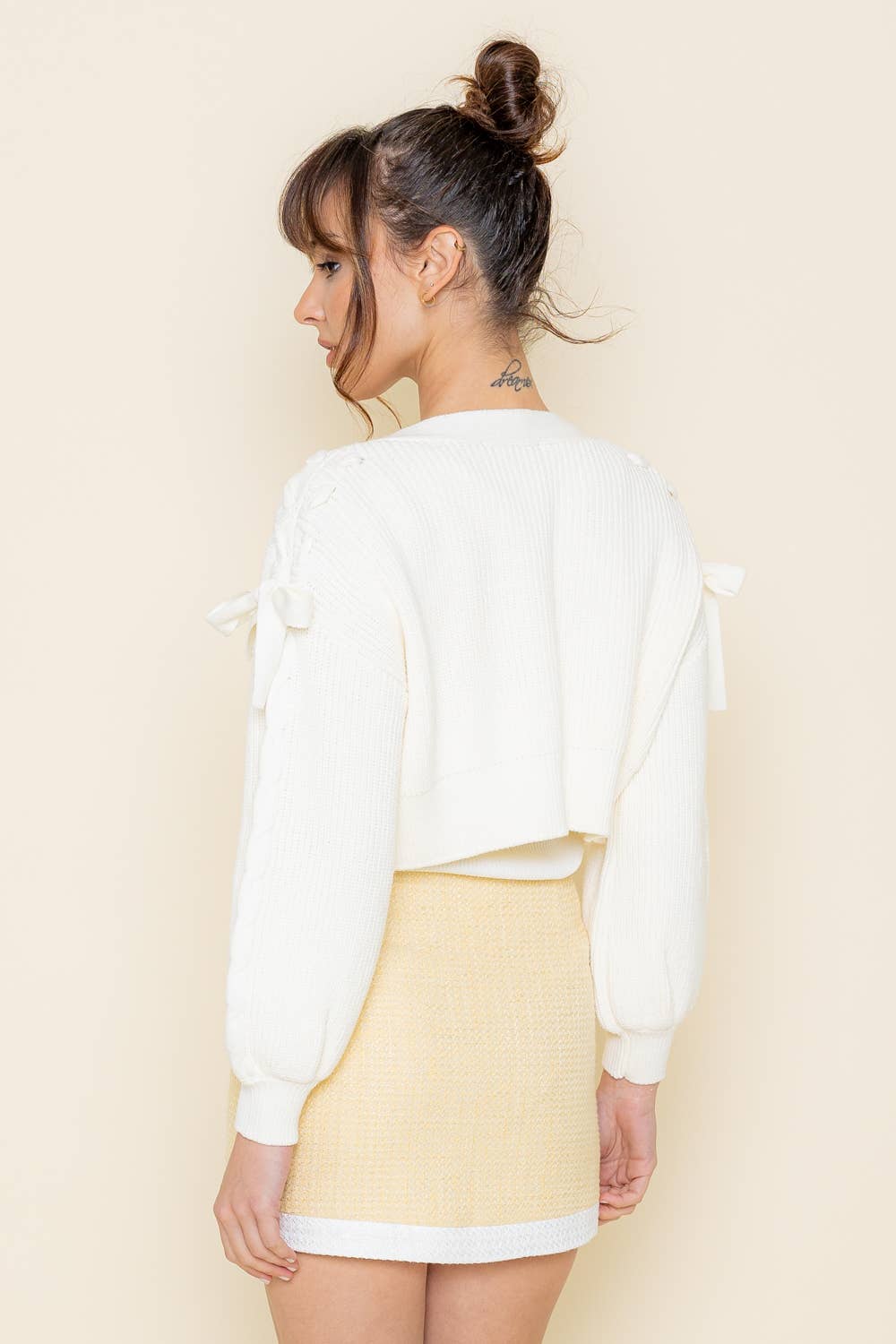 Fore Collection - BOW LACE UP CARDIGAN-OI6423FO