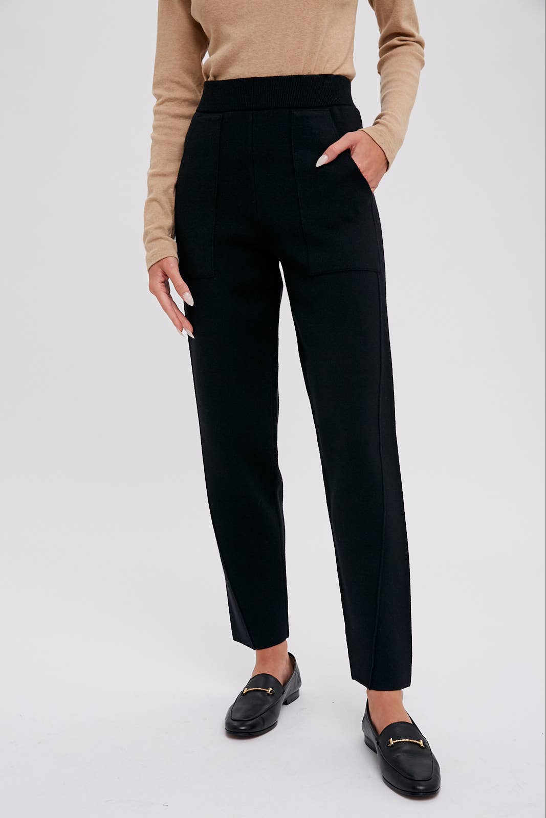 Bluivy - Knitted Jogger Pants - Black