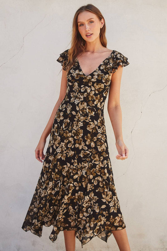 Dress Forum - Floral Ruffle It Up Midi Dress