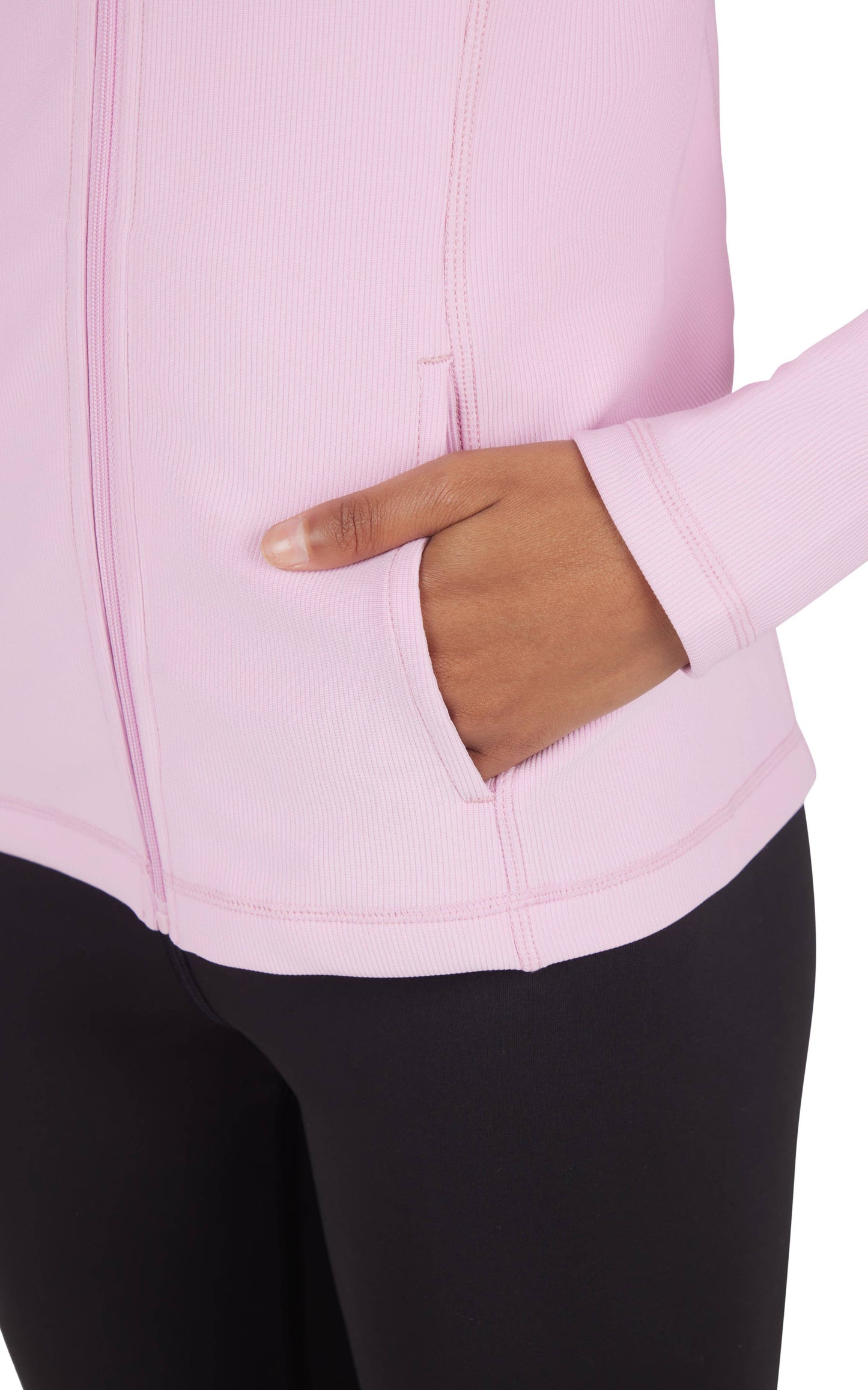 90 Degree by Reflex - Girls Rib Zipper Everyday Jacket Front Pockets