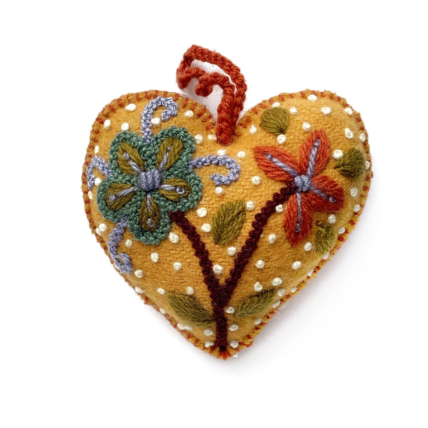 Ornaments 4 Orphans - Colorful Embroidered Heart Ornament