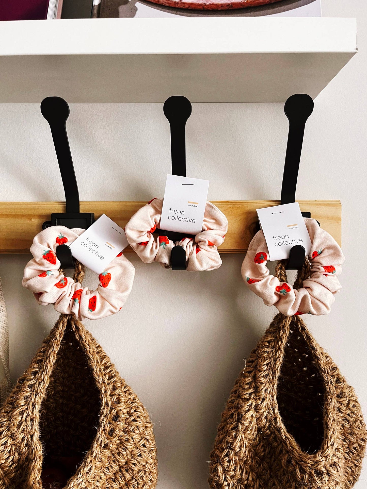 Freon Collective - Organic Cotton Hair Scrunchie - Strawberry