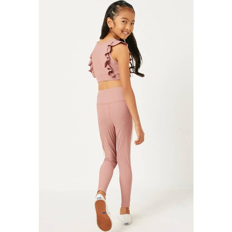 Paperdoll - Girls Side Paneled Ribbed Active Leggings