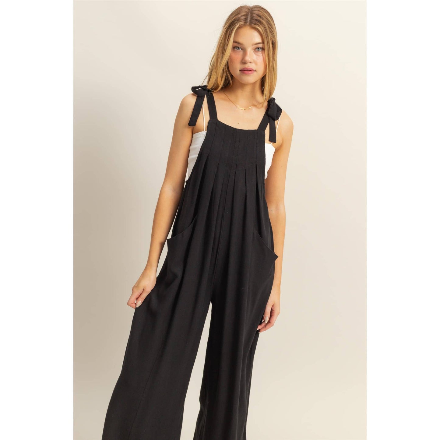 HYFVE - HF25C822-Self-Tie Shoulder Straps Jumpsuit