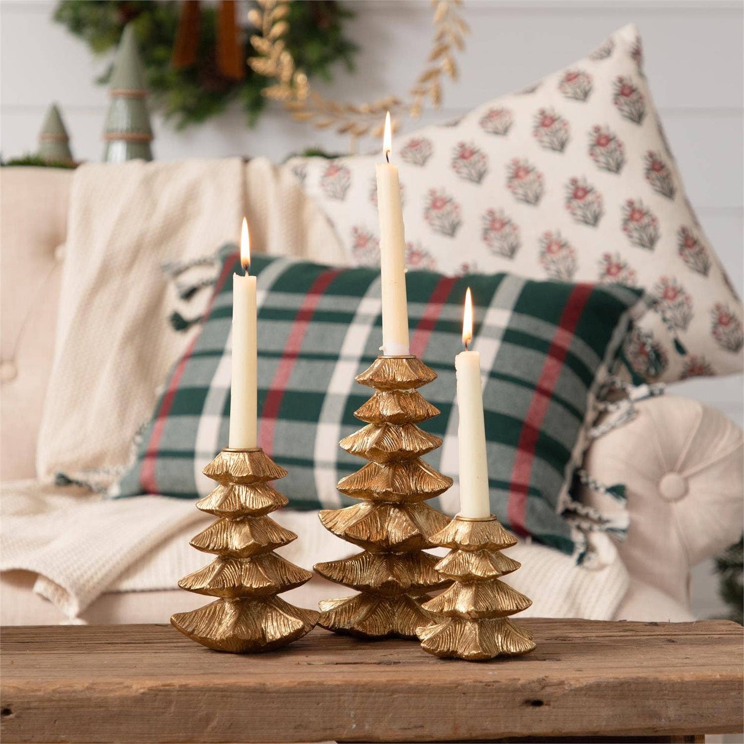 Audrey's - Gold Finish Christmas Tree Candle Holder