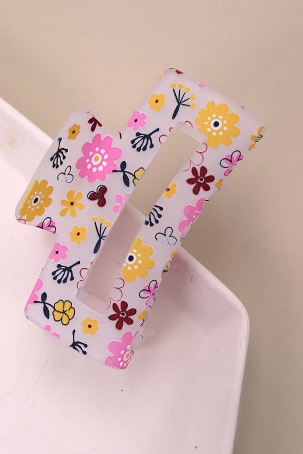 JOSSLYN by Wall to Wall - LAVISHING FLOWER PETAL HAIR CLAW CLIPS | 40H688: Pink
