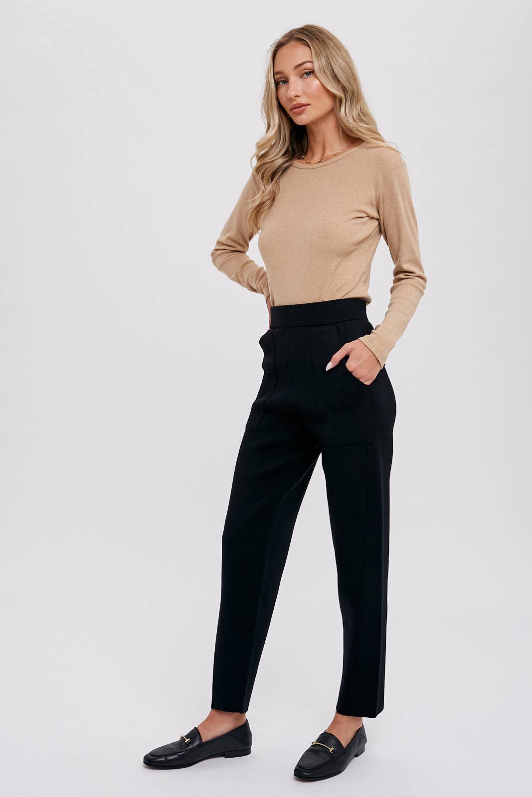 Bluivy - Knitted Jogger Pants - Black