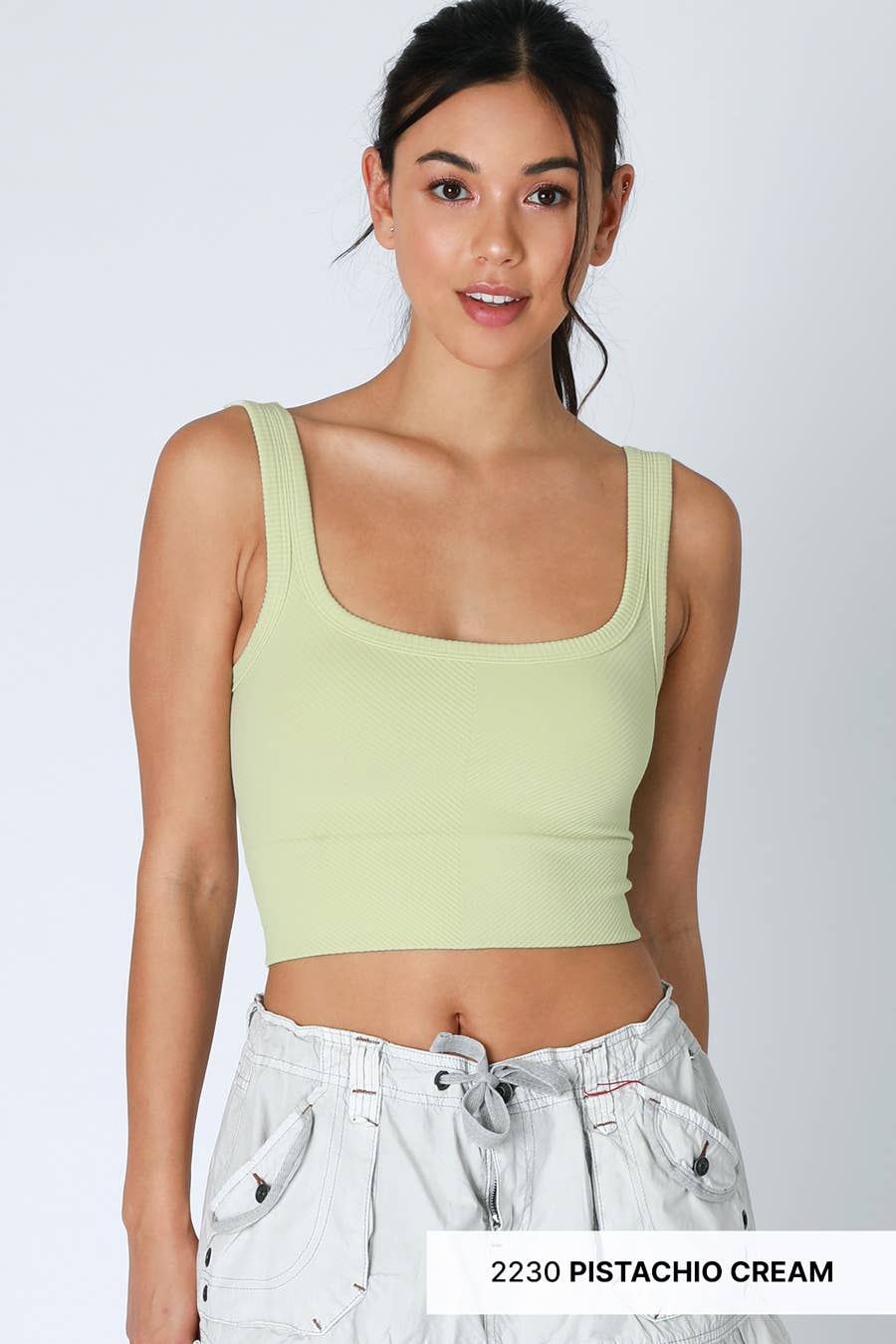 NIKIBIKI - NS7801 - Chevron Ribbed Crop Top