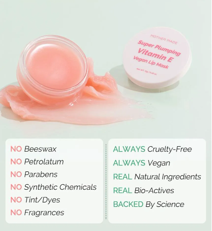 Best Beauty Group - MOTHER MADE Super Plumping Vitamin E Vegan Lip Mask Balm