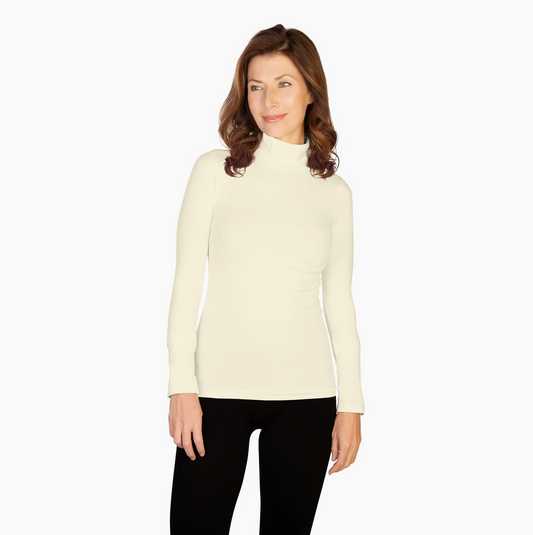 Skinnytees - Mock Neck Turtleneck - Ivory