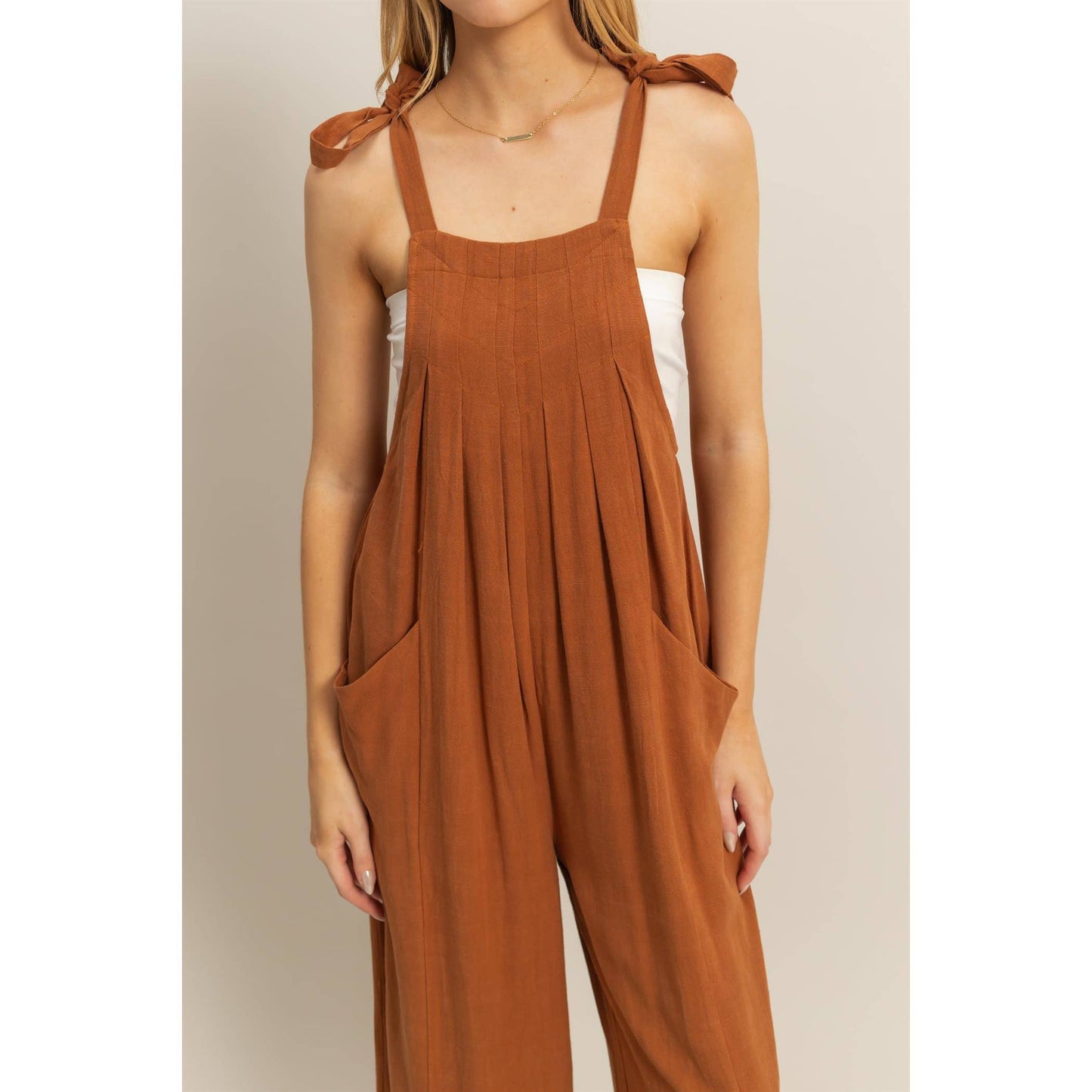HYFVE - HF25C822-Self-Tie Shoulder Straps Jumpsuit
