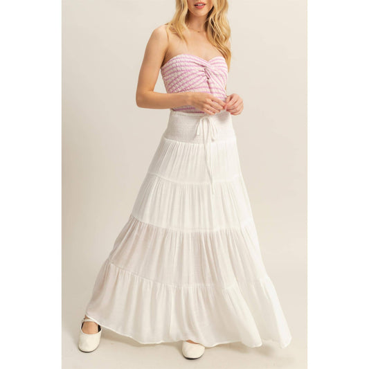 HYFVE - Smocked Waist Tiered Maxi Skirt