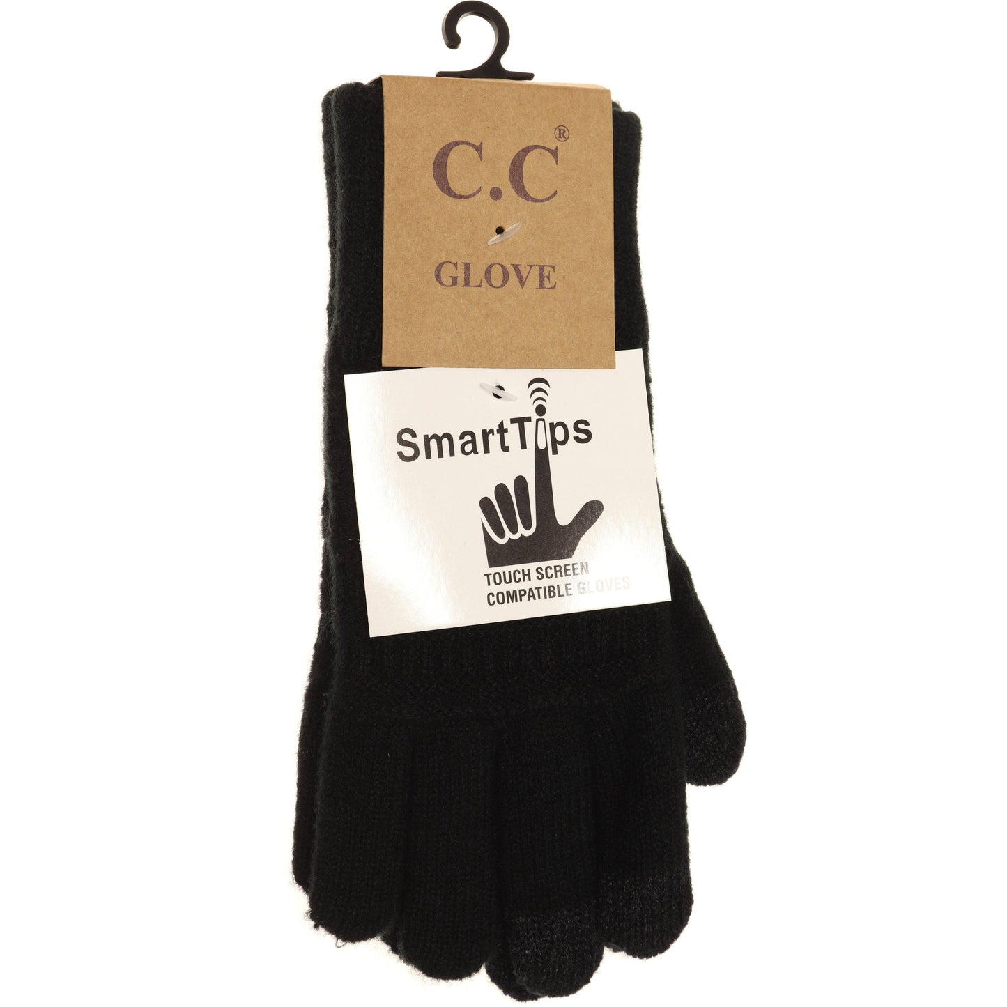 C.C Beanie - Classic Knit Gloves - Black