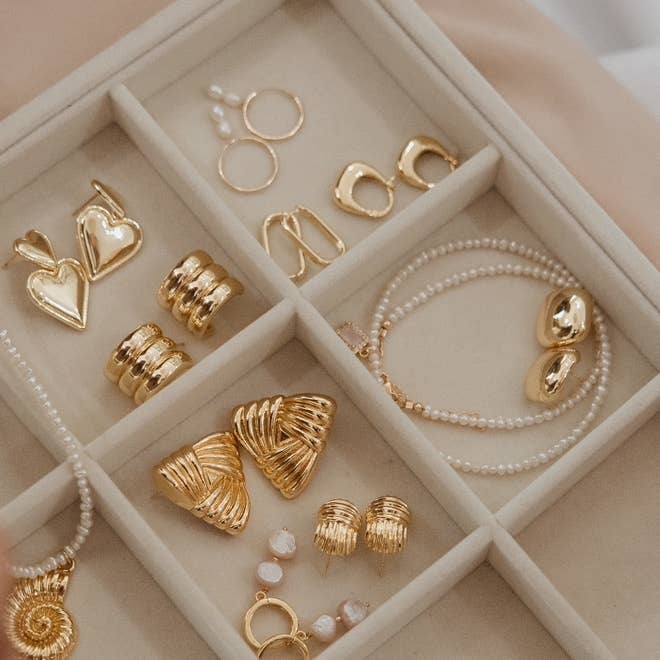 True By Kristy Jewelry - Shaina Hoops Earrings Gold Filled