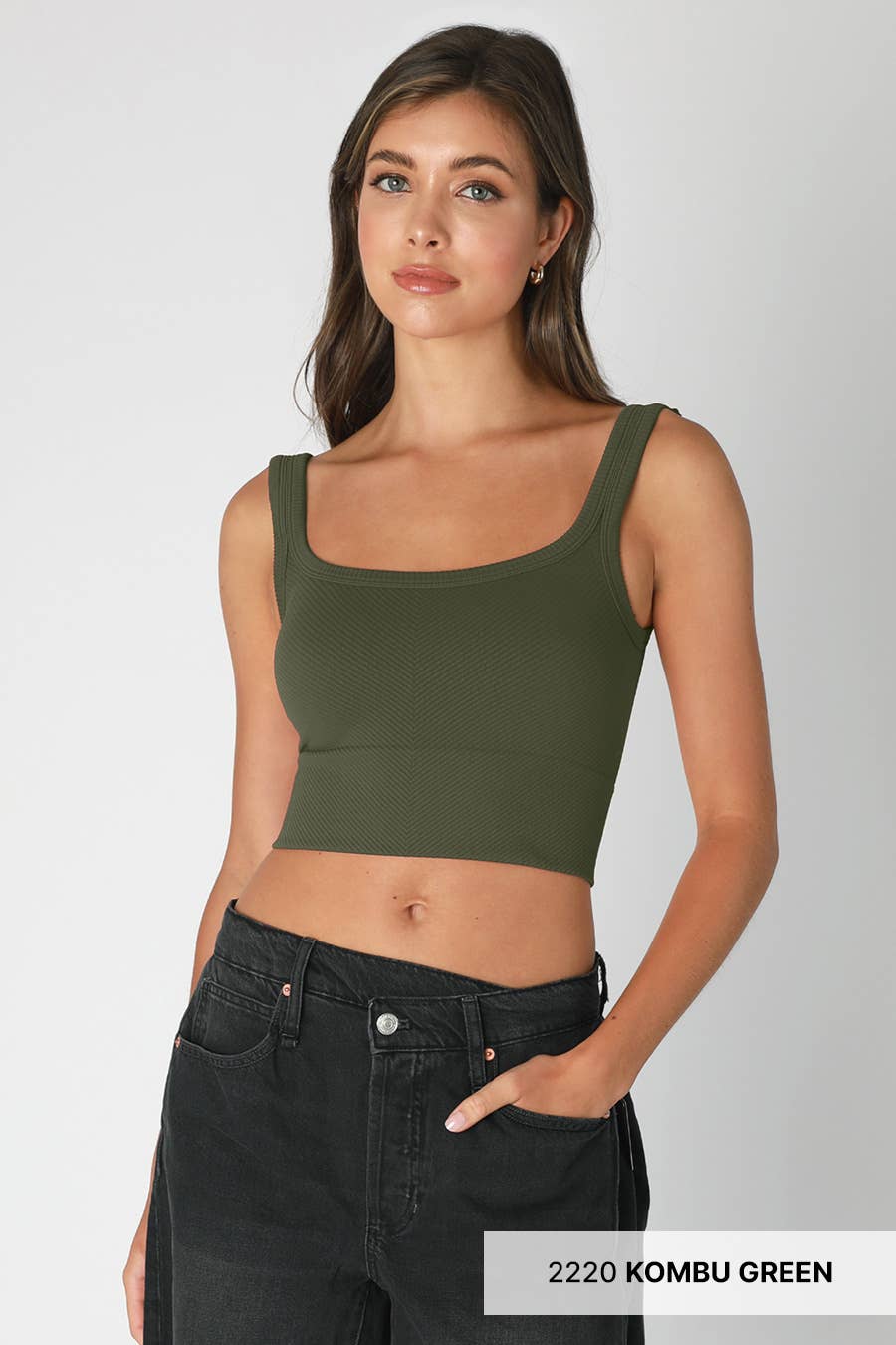 NIKIBIKI - NS7801 - Chevron Ribbed Crop Top
