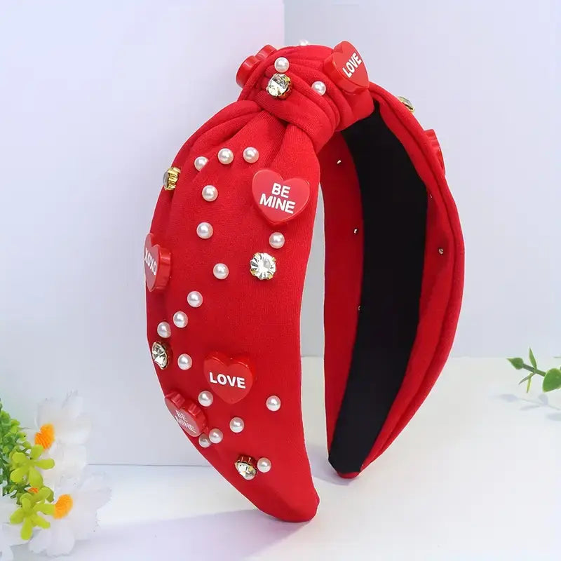 Kate Tuesday Jewelry - Pack of 2 Valentine's Day Headbands Pearl Hearts