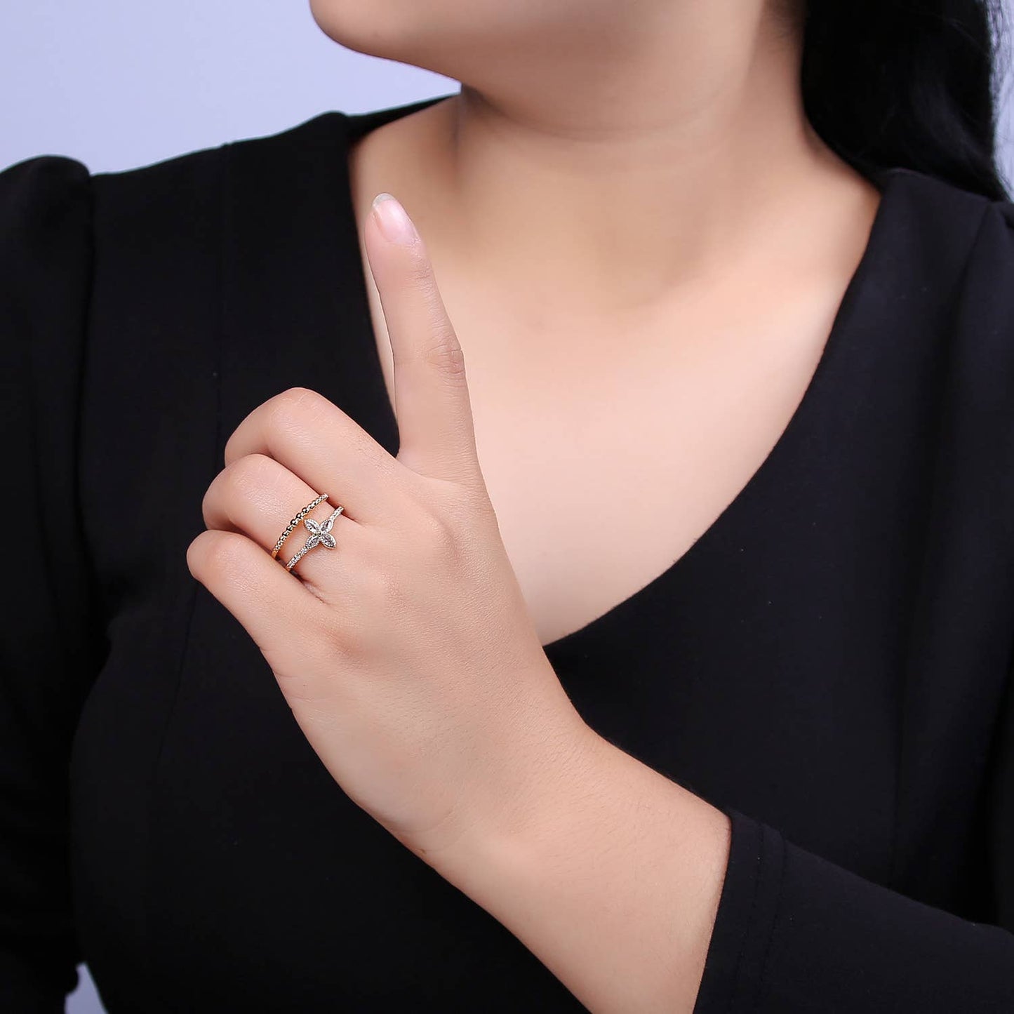 Aim Eternal - Elegant Micro Pave Flower Ring