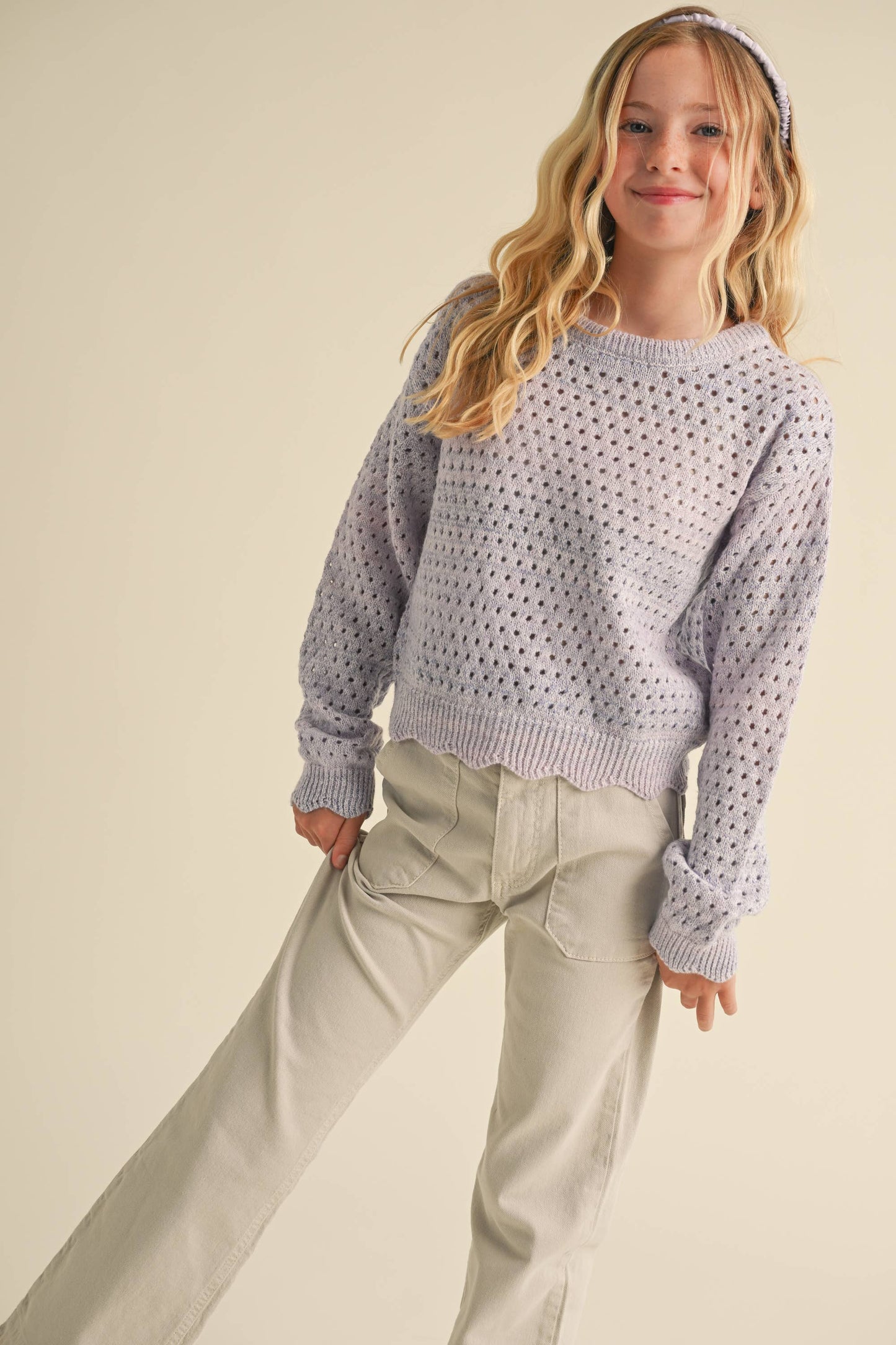 Heart and Arrow - Tween Girls Open Knitwear Sweater