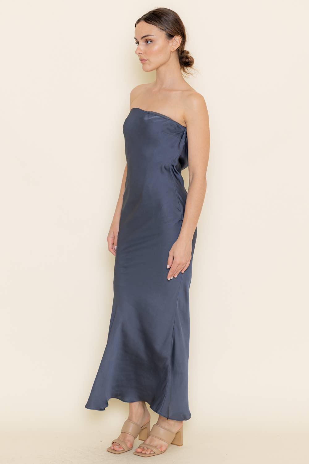 Fore Collection - Strapless Open Cowl Back Slip Dress