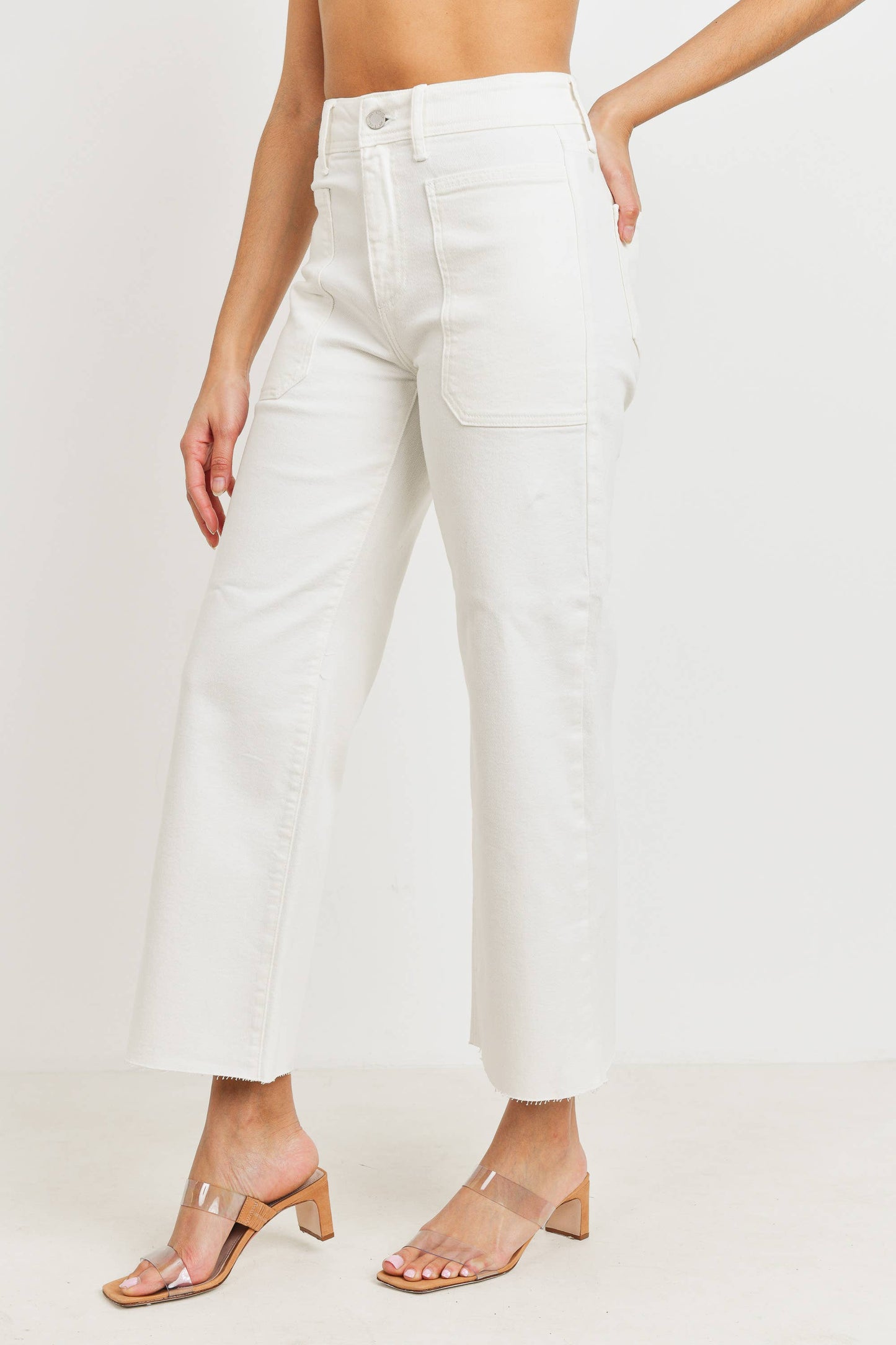 Just Black Denim - High Rise Utility Wide Leg - Off-White