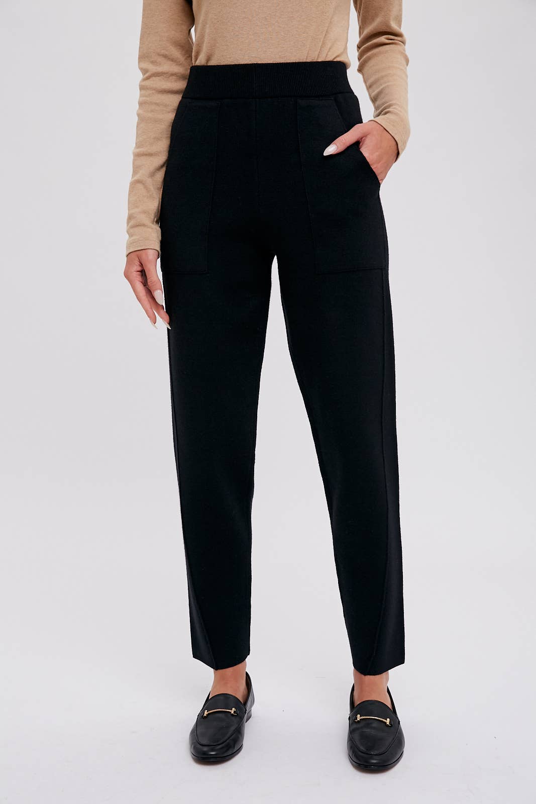 Bluivy - Knitted Jogger Pants - Black