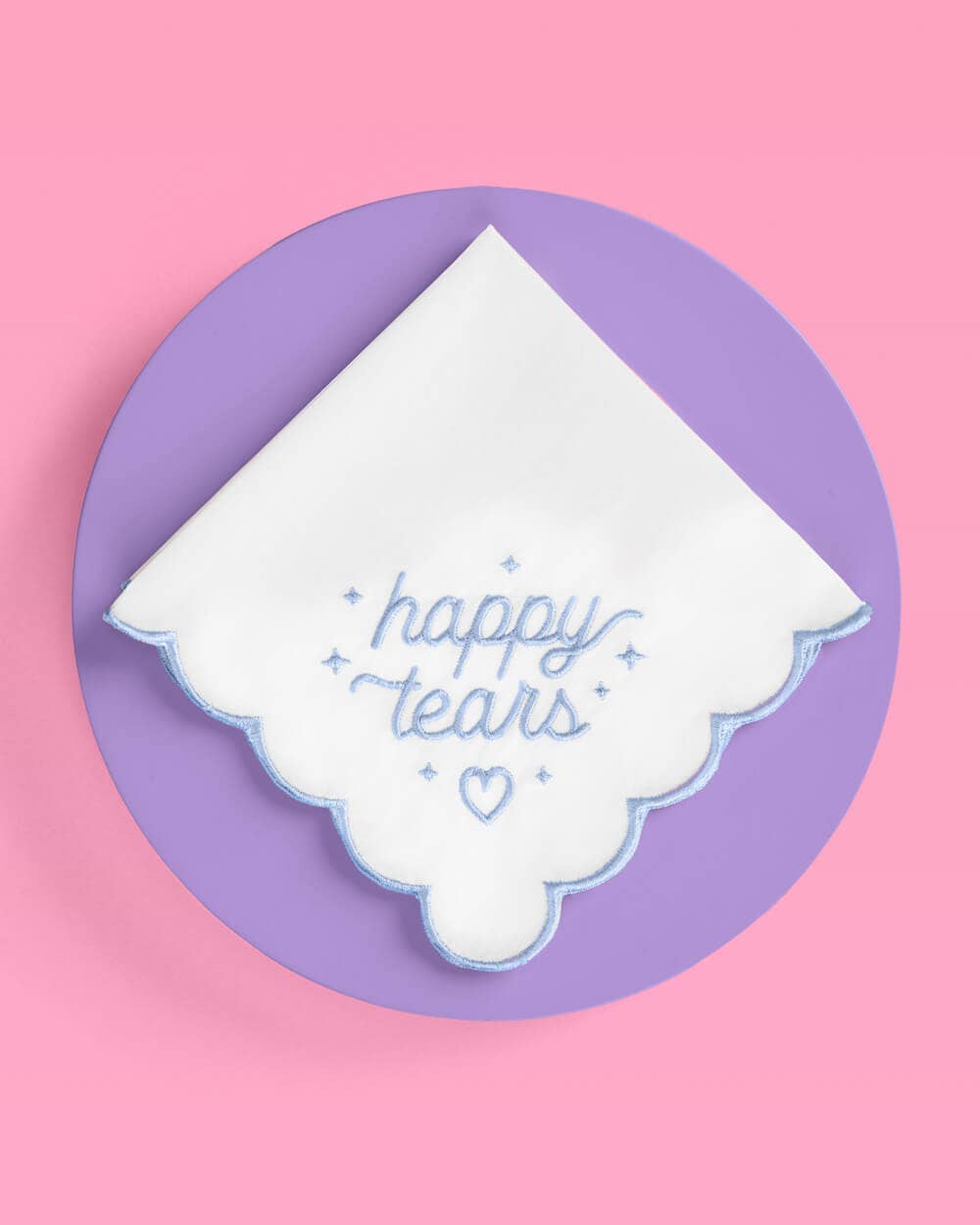 xo, Fetti - Happy Tears Embroidered Handkerchief