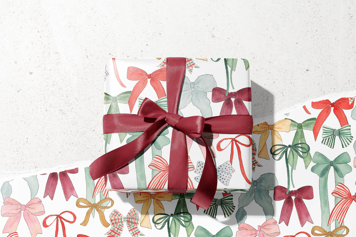 KelseyMDesigns - Festive Holiday Bows Wrapping Paper