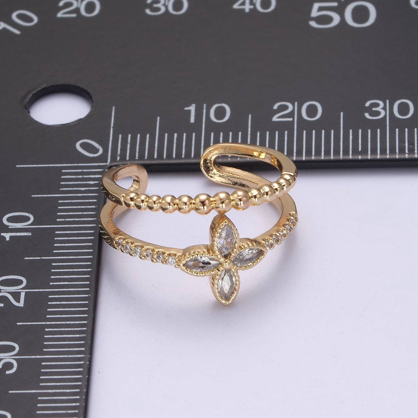 Aim Eternal - Elegant Micro Pave Flower Ring