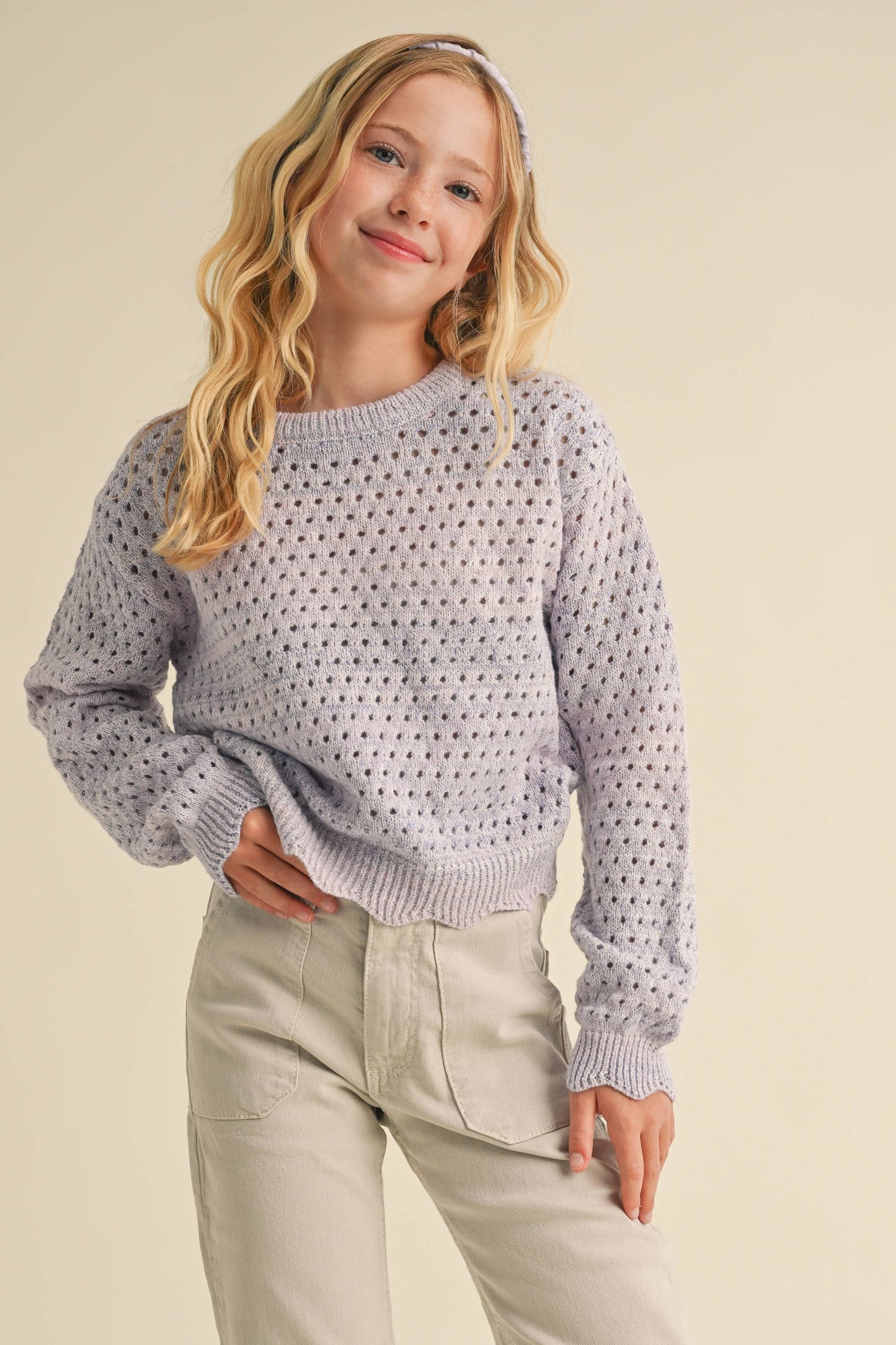 Heart and Arrow - Tween Girls Open Knitwear Sweater