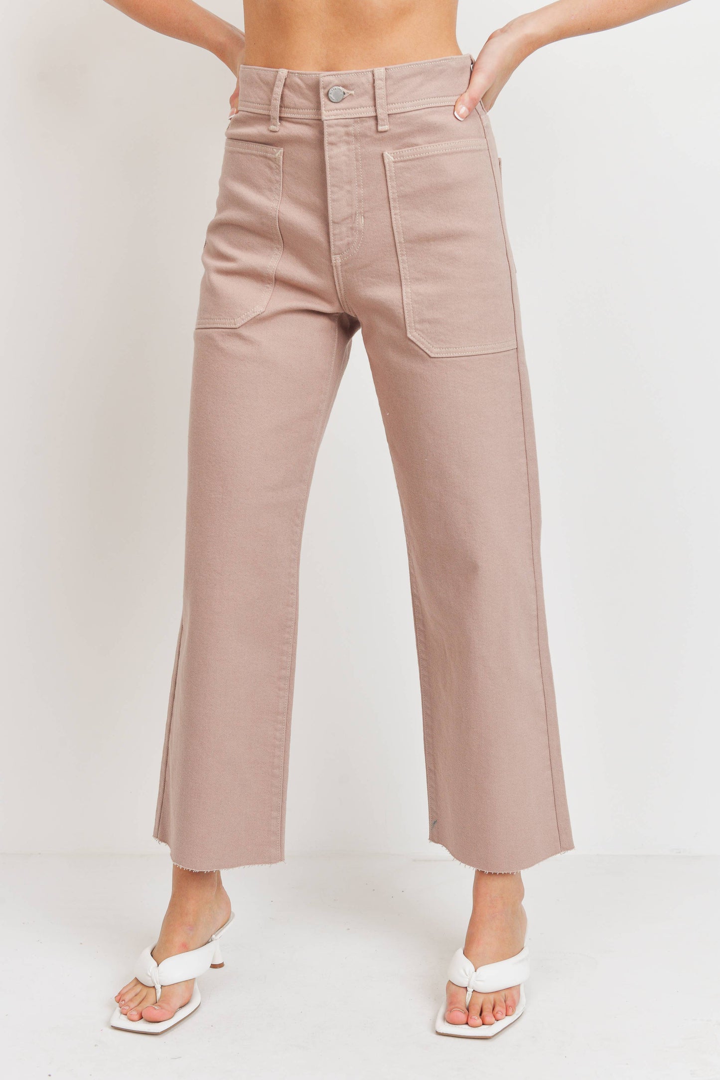 Just Black Denim - High Rise Utility Wide Leg - Clay