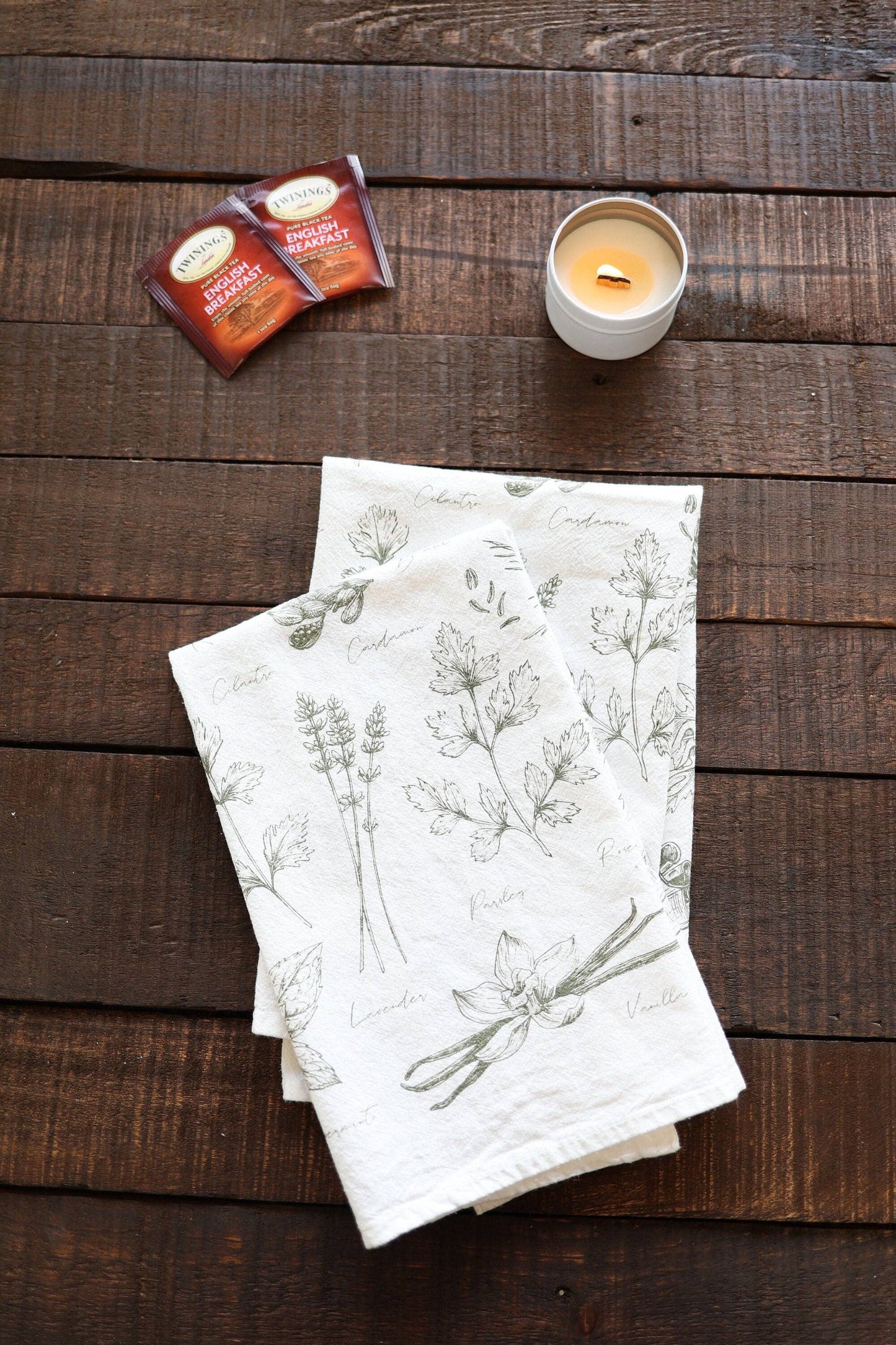Highland Ridge | Handmade Home Decor - Kitchen Herbs Tea Towel