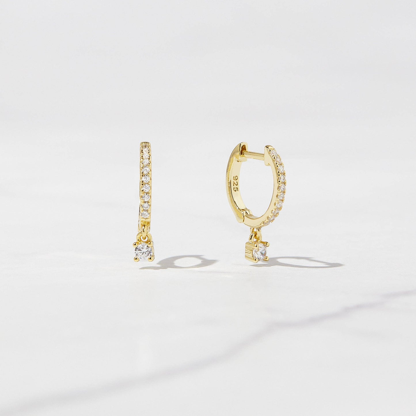 Sami Jewels - Pavé Charm Huggies - Gold