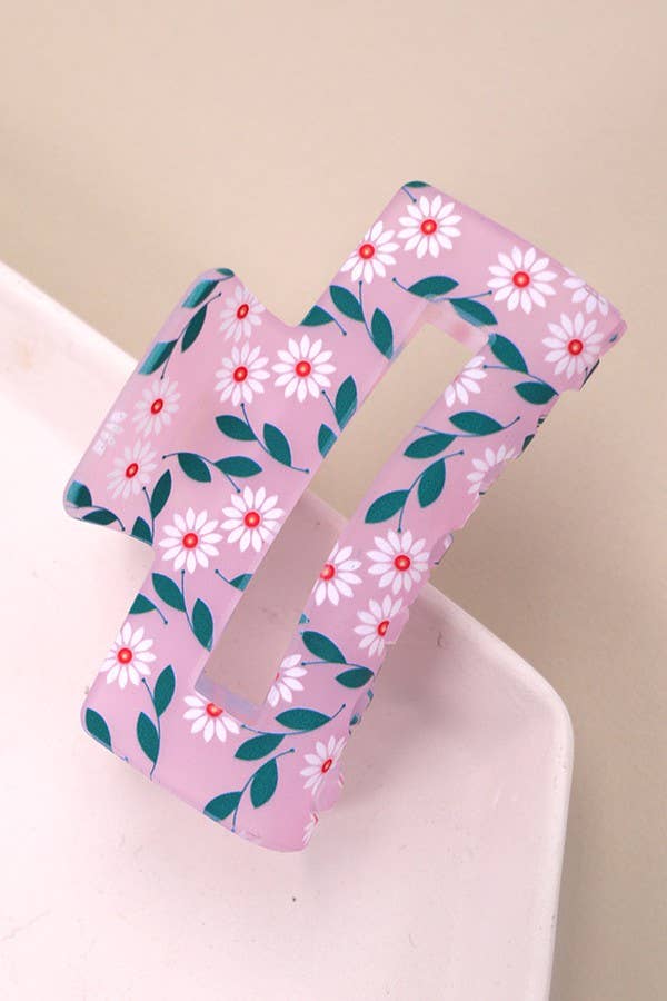 JOSSLYN by Wall to Wall - LAVISHING FLOWER PETAL HAIR CLAW CLIPS | 40H688: Pink