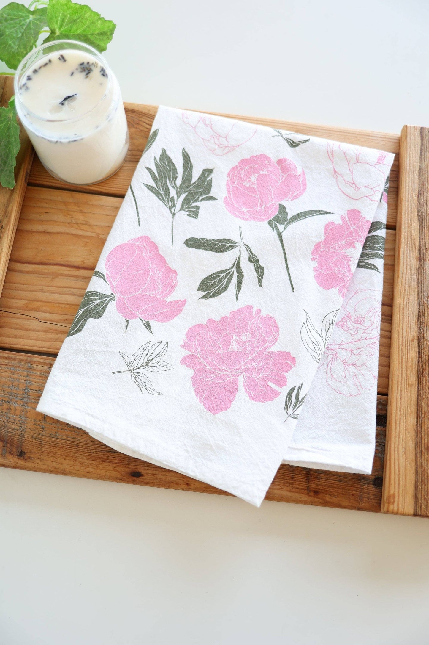 Highland Ridge | Handmade Home Decor - Peony Tea Towel