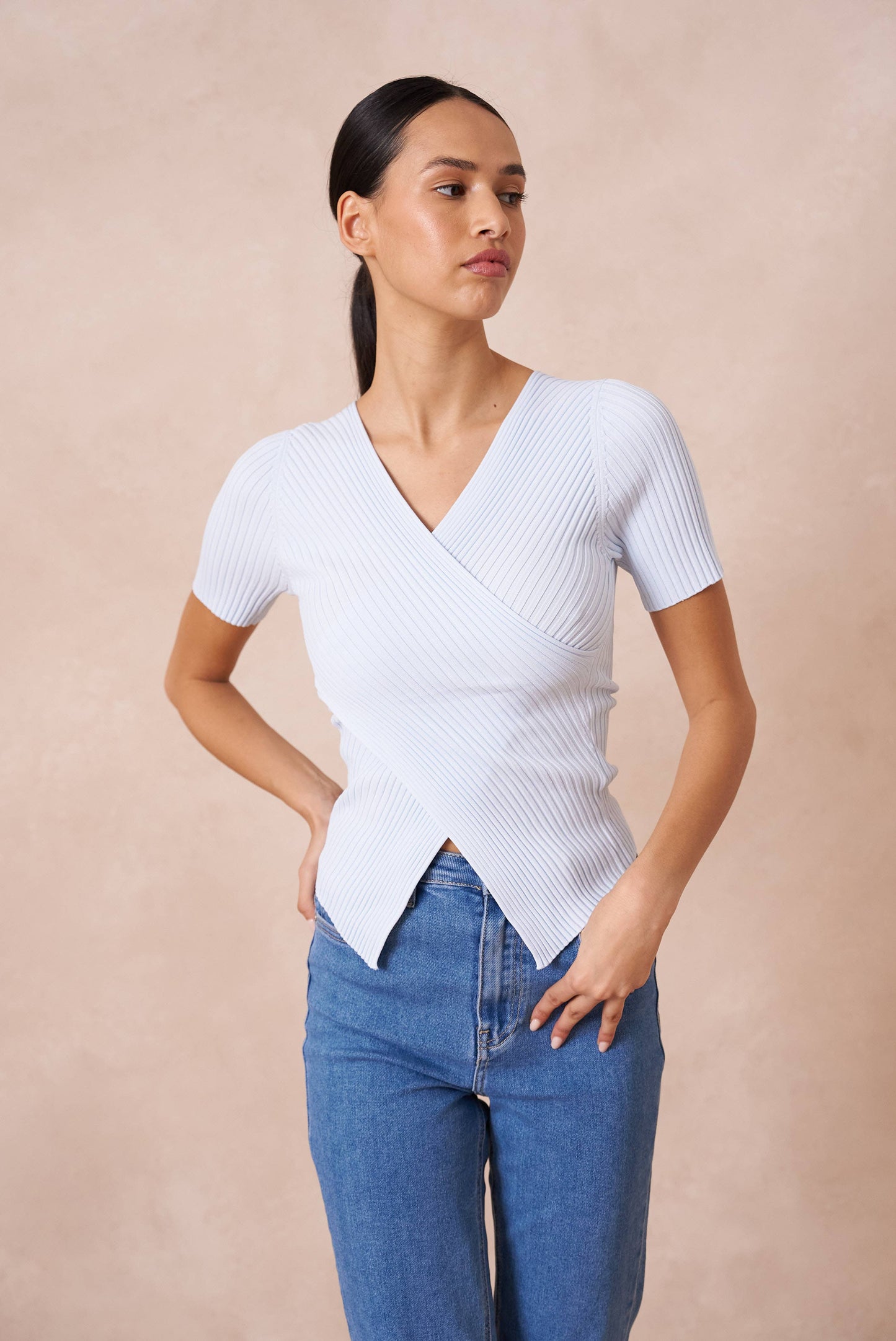 Choklate Paris - Ribbed Knit Top - White