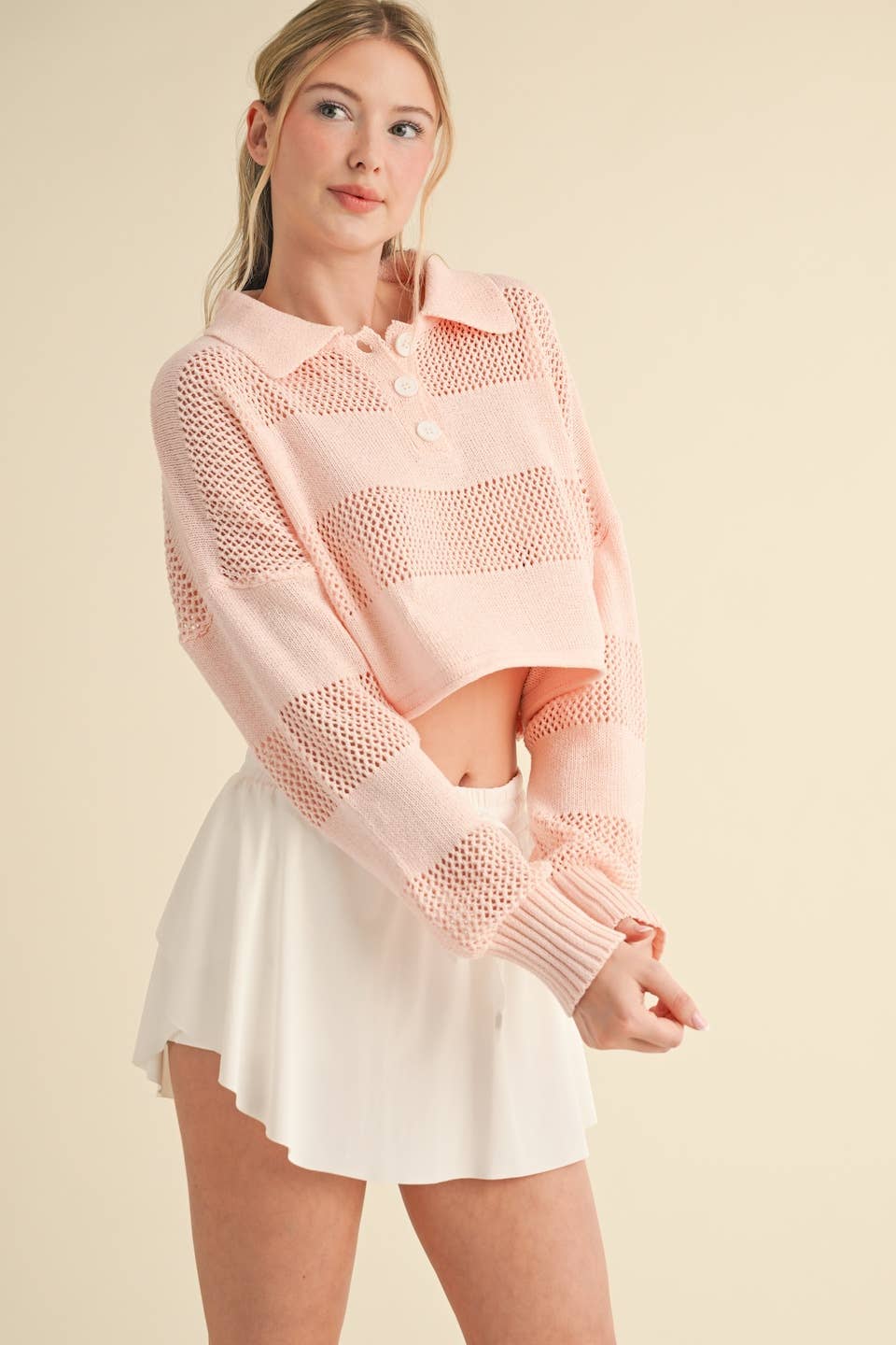 KIMBERLY C - Striped Knit Rugby Sweater
