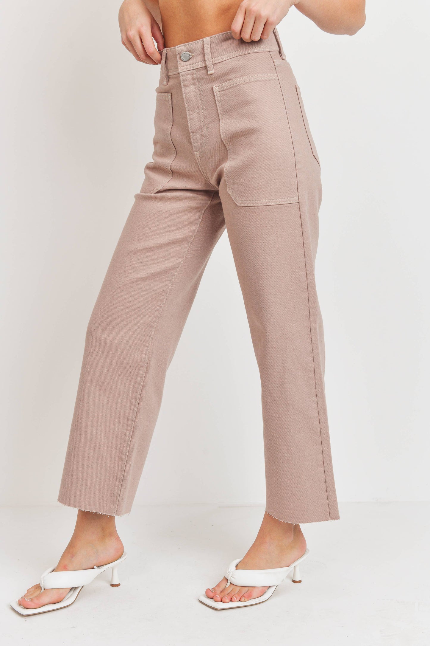 Just Black Denim - High Rise Utility Wide Leg - Clay
