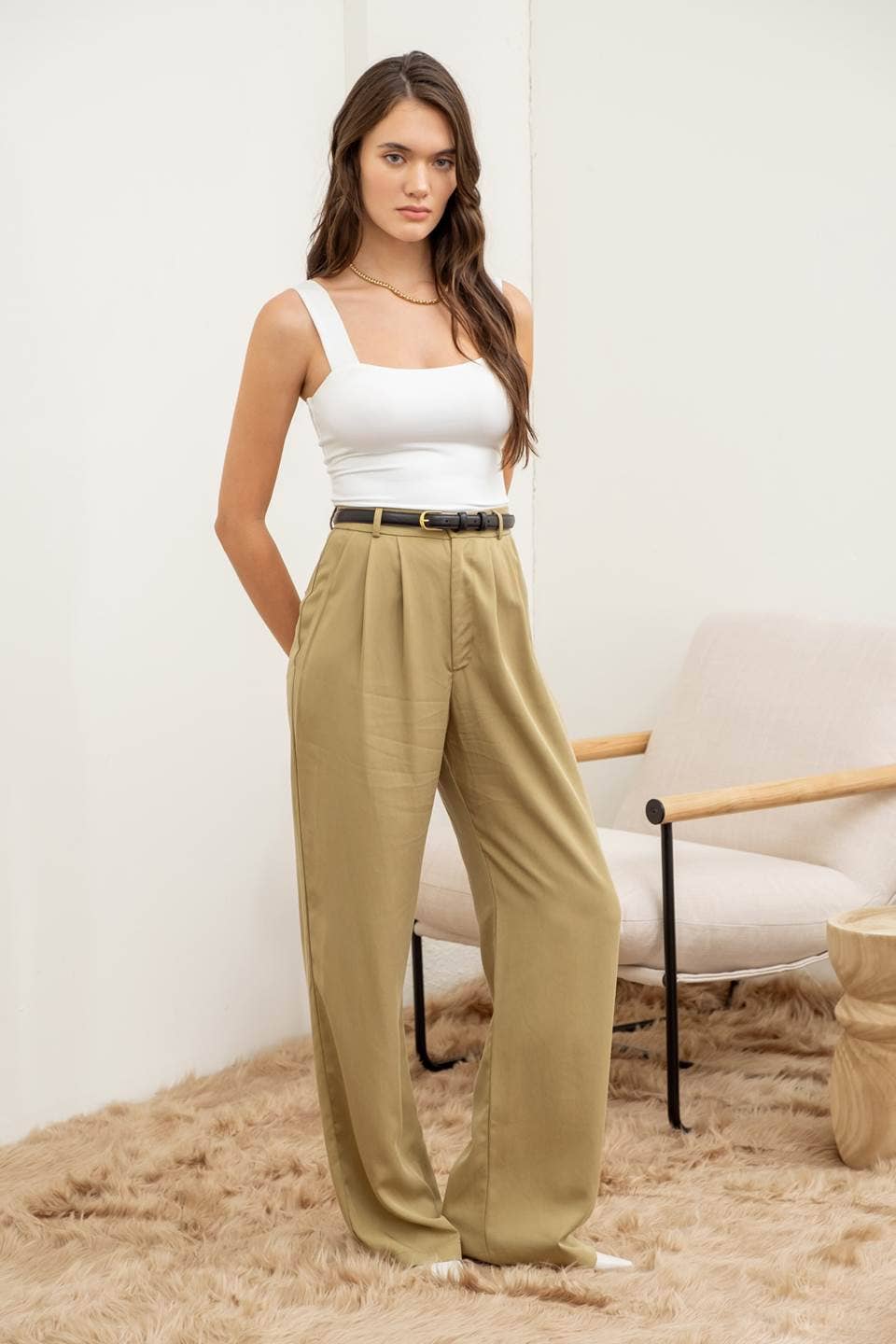 The Workshop Studio - Square Neck Tank Top - White