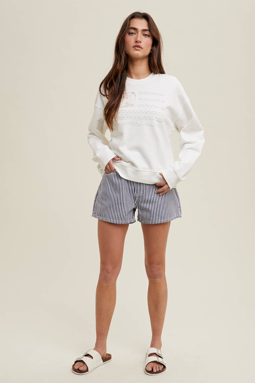 Wishlist Apparel - STRIPED DENIM SHORTS / WL24-9858