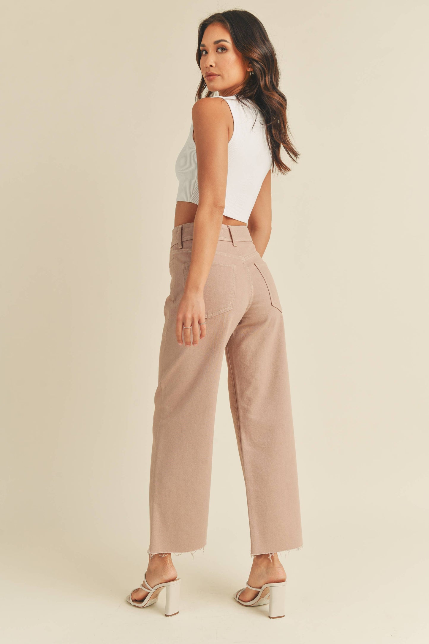 Just Black Denim - High Rise Utility Wide Leg - Clay