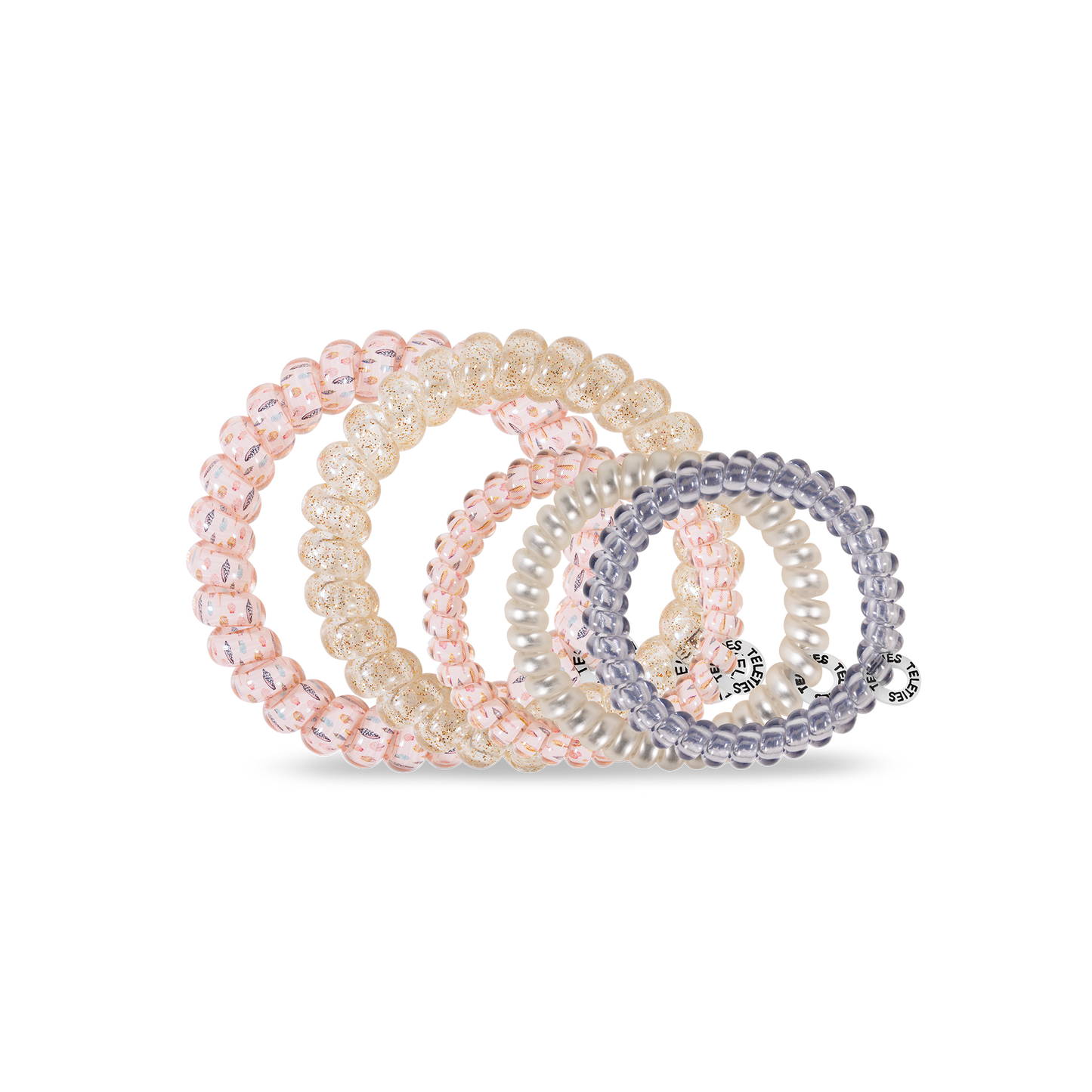 TELETIES - Spiral Hair Coils | Mixed Pack | Treasure Hunt Hair Ties