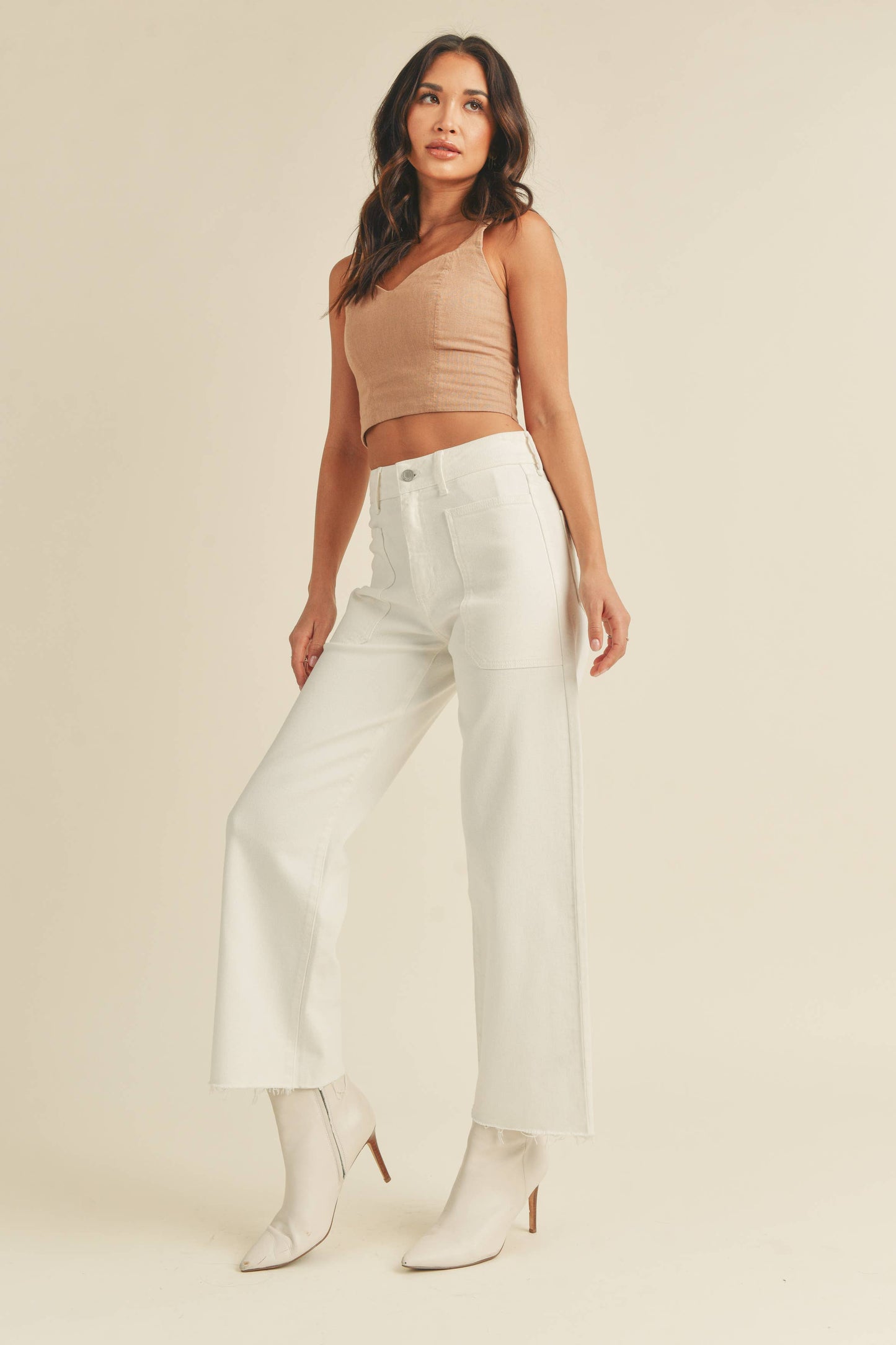 Just Black Denim - High Rise Utility Wide Leg - Off-White